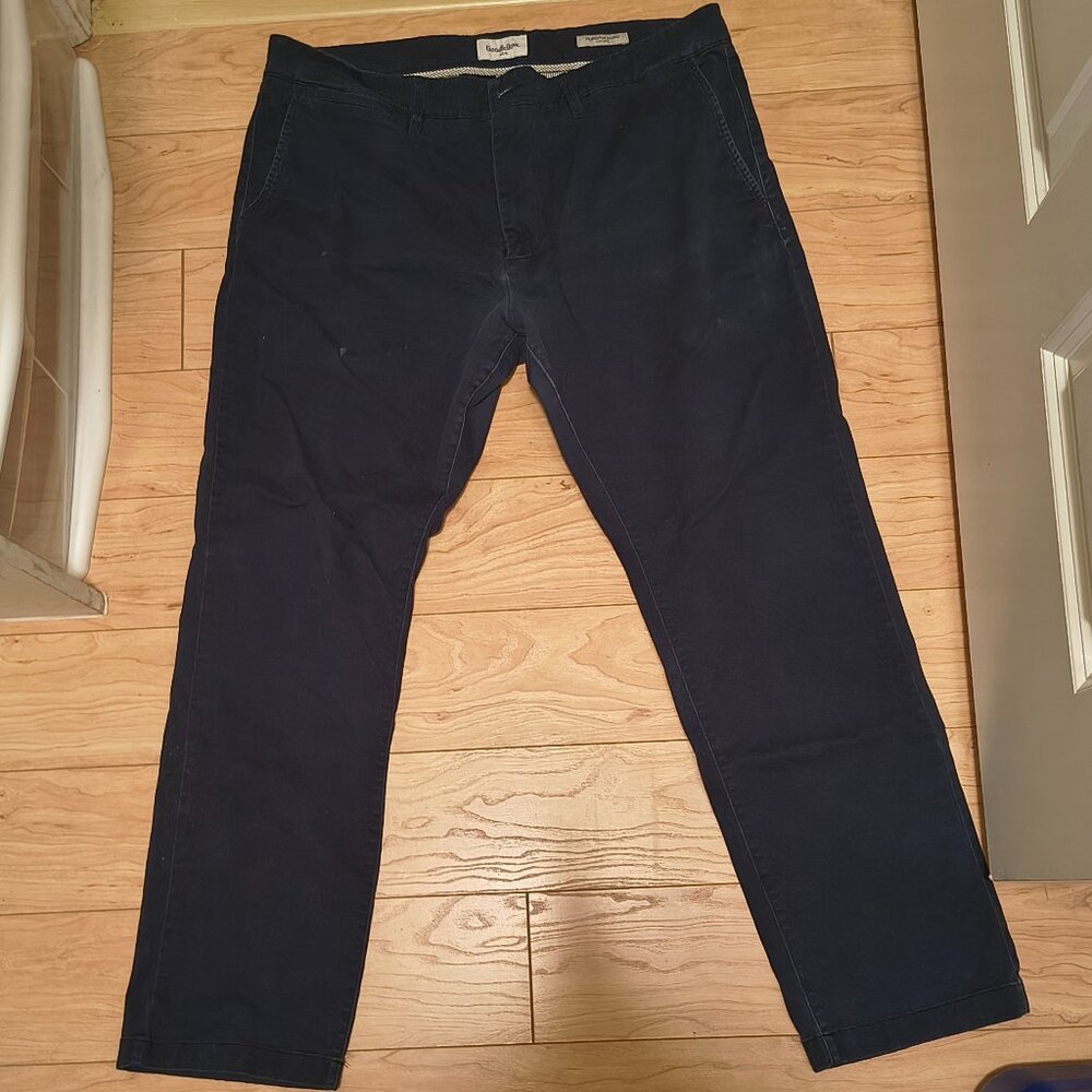 Blue Lightly Distressed Chinos
